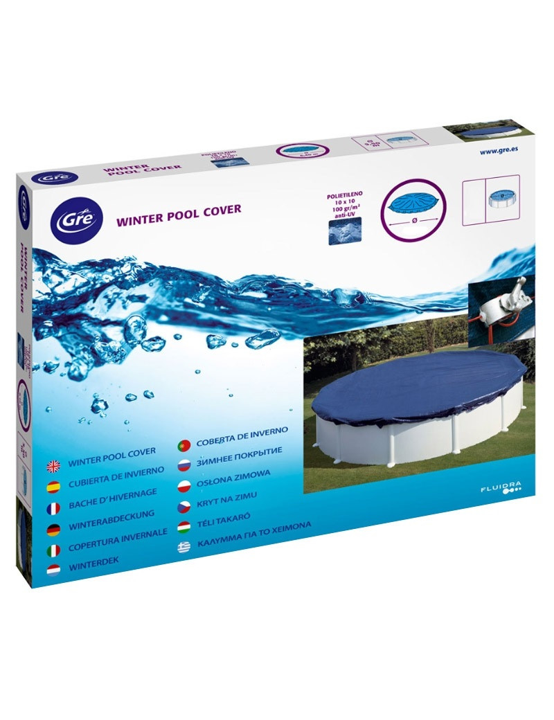 Copertura invernale 640x640cm GRE alta qualità per piscine rotonde di 5,50x5,50m