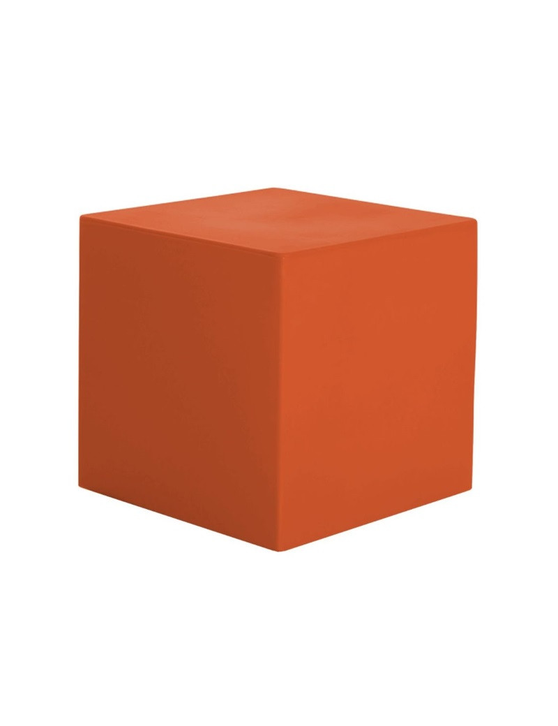 Cubo multifunzionale in resina colorata per arredo giardini arancio Arkema DP1929