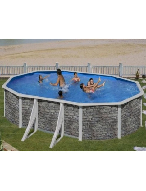 Piscina fuori terra Cerdena in acciaio GRE ovale 610x375x120cm 20,8m3 cod. KIT610PO