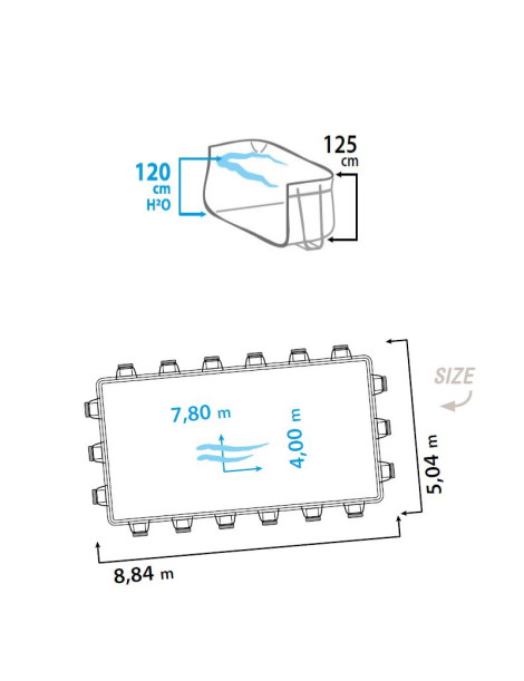 Piscina fuori terra PVC 4,00 X 7,80 h120 LAGHETTO POP 47