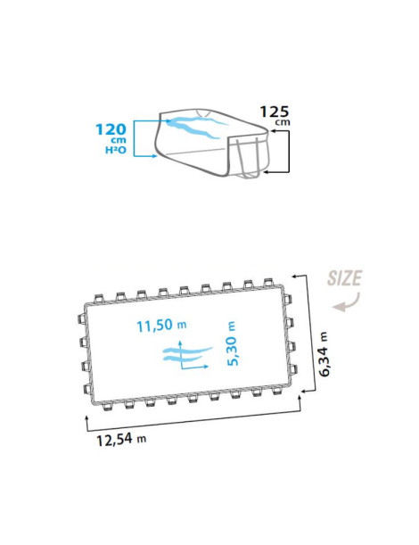 Piscina fuori terra PVC 5,30 X 11,50 h120 LAGHETTO POP 511 BLU
