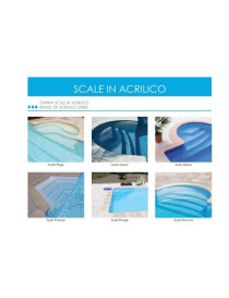 Scala sofa universale per piscine in acrilico 3,00 x h120 3 scalini