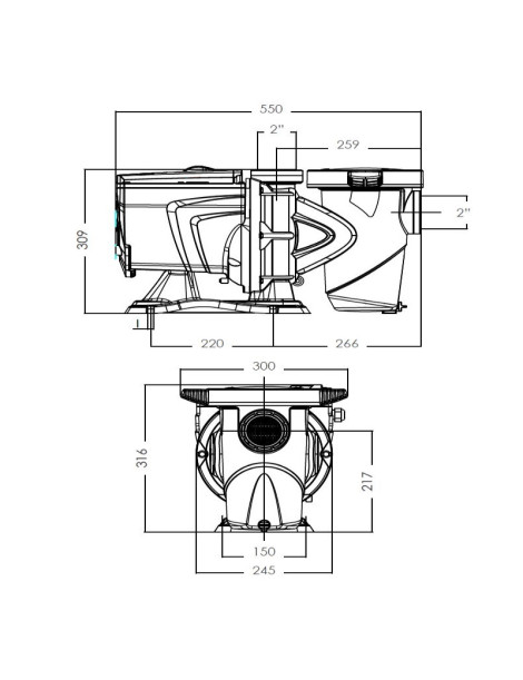 Pompa filtrazione a velocità variabile Vienna E.SWIM 150 1,5 hp