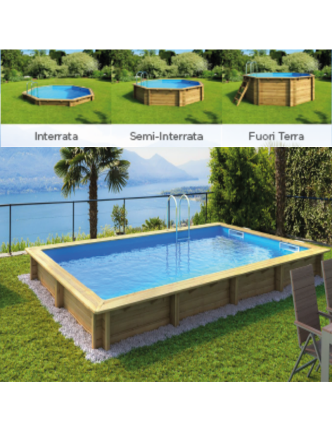 Piscina fuori terra con filtro a sabbia e scaletta 6,00 m x 3,00 m x h 1,46 m
