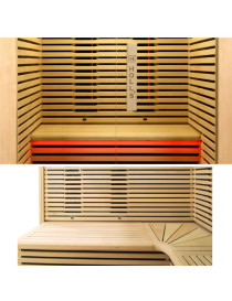 Sauna Cannella a infrarossi 3/4 posti in abete canadese, dimensioni 160 x 160 x 190 cm