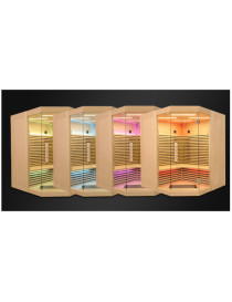Sauna Cannella a infrarossi 3/4 posti in abete canadese, dimensioni 160 x 160 x 190 cm