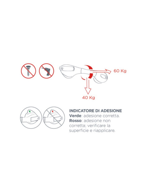 MANIGLIA A VENTOSA LINEARE - 36 CM
