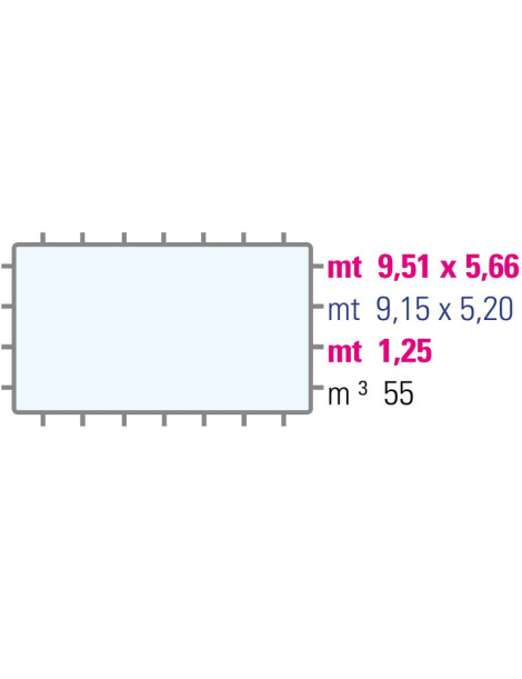 Piscina rettangolare California MAXI 9,15 x  5,20 x h1,25 M con copertura