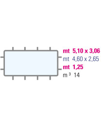 Piscina rettangolare Niagara 4,60 x 2,65 x h1,25 M