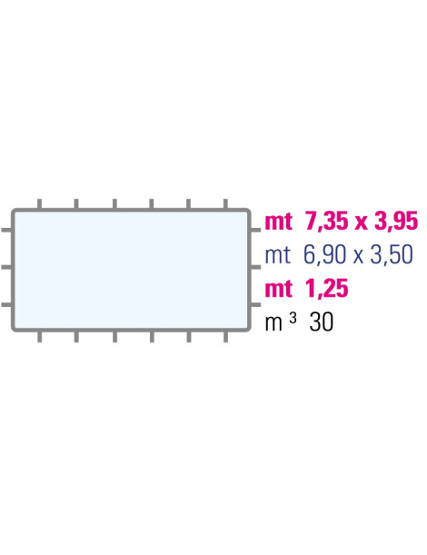 Piscina rettangolare Niagara 6,90 x 3,50 x h1,25 M
