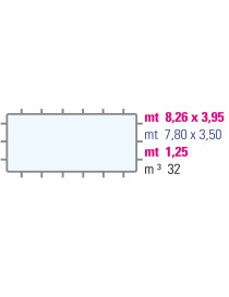 Piscina rettangolare Niagara 7,80 x 3,50 x h1,25 M