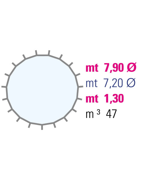 Piscina rotonda Naxos Ø 720 x h130cm fuori terra