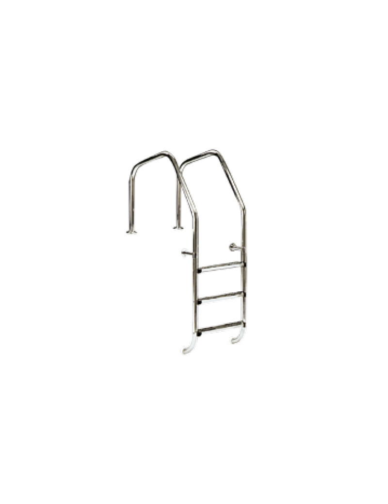 Scaletta per piscina 1000 BORDO SFIORO inox AISI 316 con 4 gradini deluxe