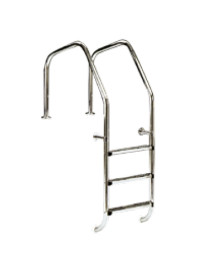 Scaletta per piscina 1000 BORDO SFIORO inox AISI 316 con 5 gradini deluxe