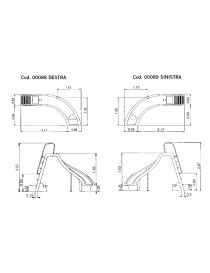 Scivolo con curva sinistra in poliesterere per piscina