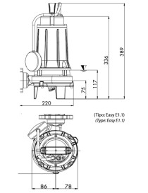 Elettropompa GRIX 32-2/110 T 1,5 HP con galleggiante Trituratrice DRENO TRIFASE Acque Nere Fossa Biologica Lurida