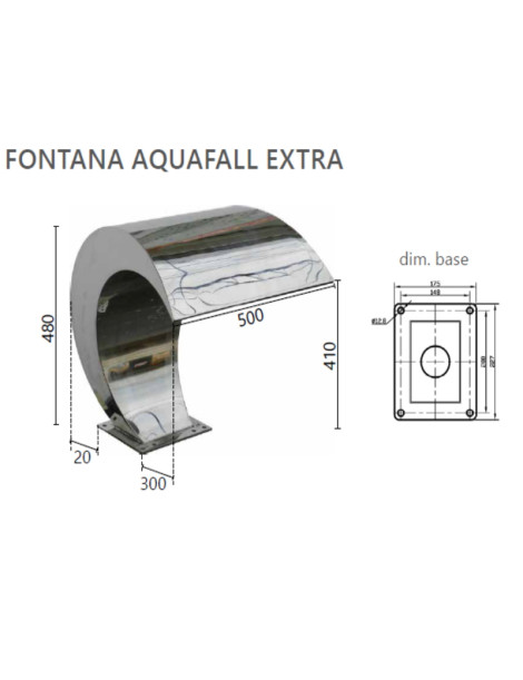 Fontana Aquafall Extra in acciaio Inox Aisi 304 per tutte le piscine