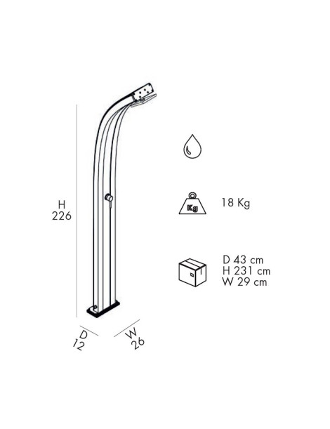 Doccia Tradizionale SPRING A105 miscelatore acqua calda fredda per piscina Arkema