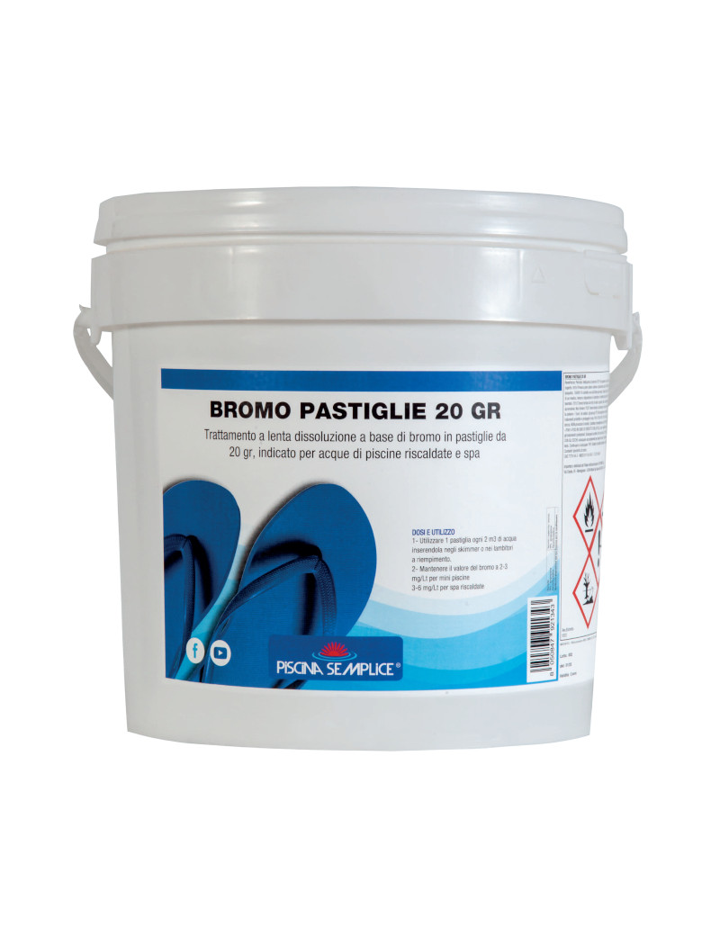 BROMO Pastiglie 20gr. Per Acqua Piscina 5 Kg