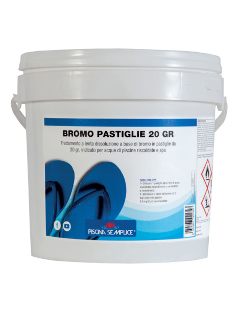 BROMO Pastiglie 20gr. Per Acqua Piscina 5 Kg