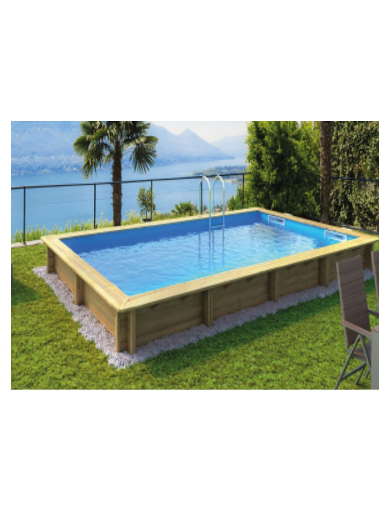 PISCINA FUORI TERRA IN LEGNO RETTANGOLARE HALIBUT