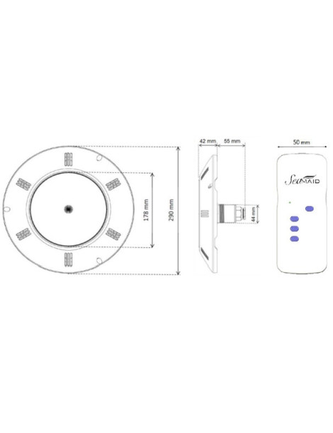 PROIETTORE PIATTO 90 LED RGB 16,0W-12V AC CON TELECOMANDO