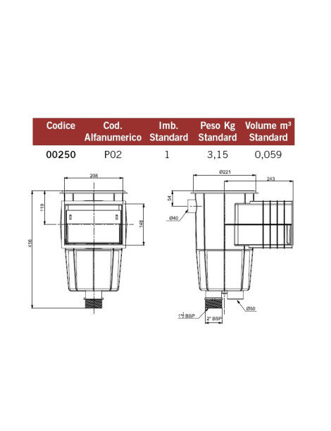 SKIMMER CON BOCCA STANDARD
