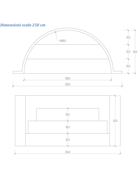 SCALA ROMANA INTERNA - Adatta alla posa sotto liner