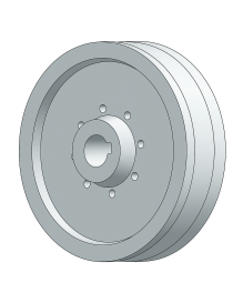 Puleggia 1 gola tipo B diametro 100 mm foro 28 mm  per albero motore