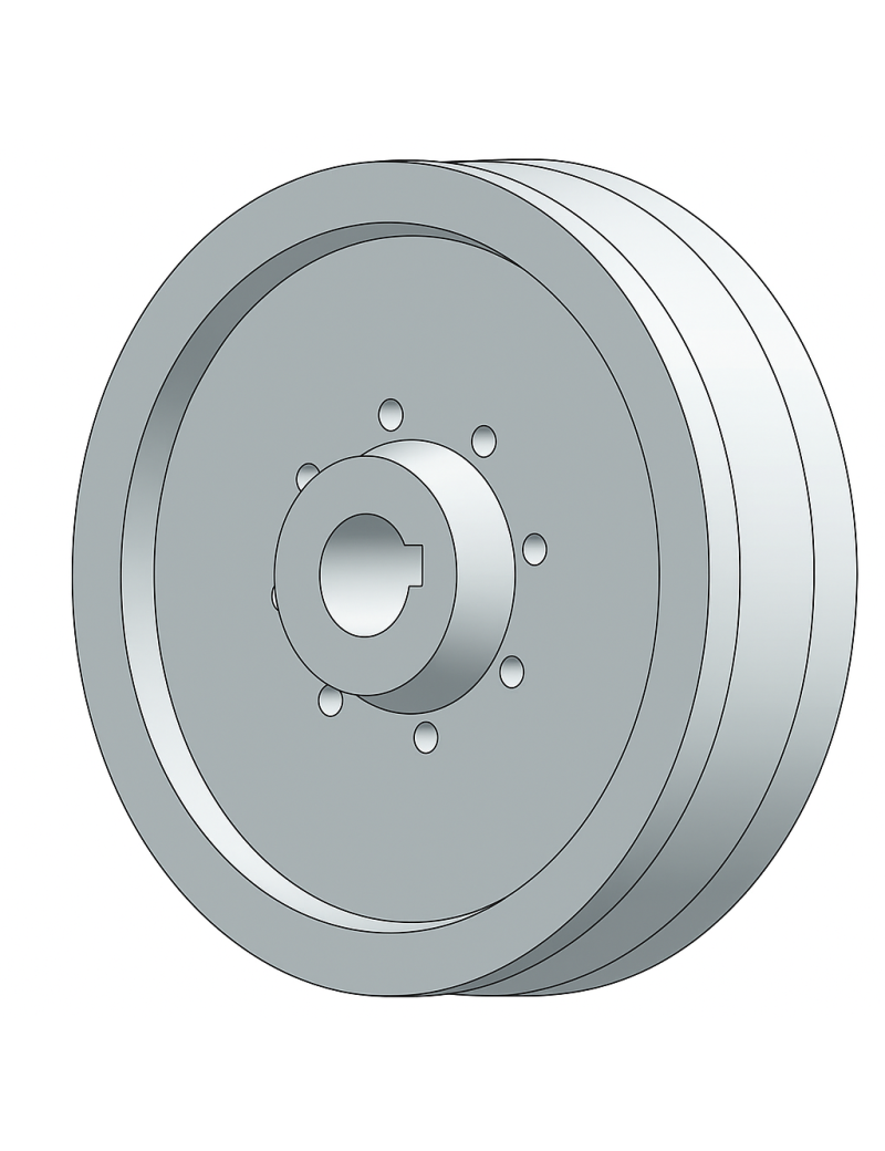Puleggia 1 gola tipo B diametro 100 mm foro 28 mm  per albero motore