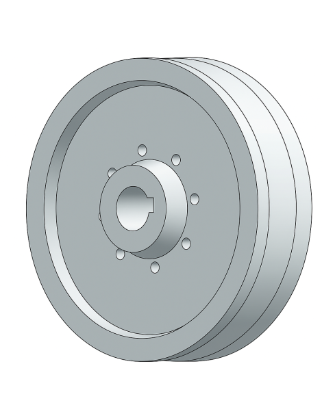 Puleggia 1 gola tipo A diametro 130 mm foro 24 mm per albero motore