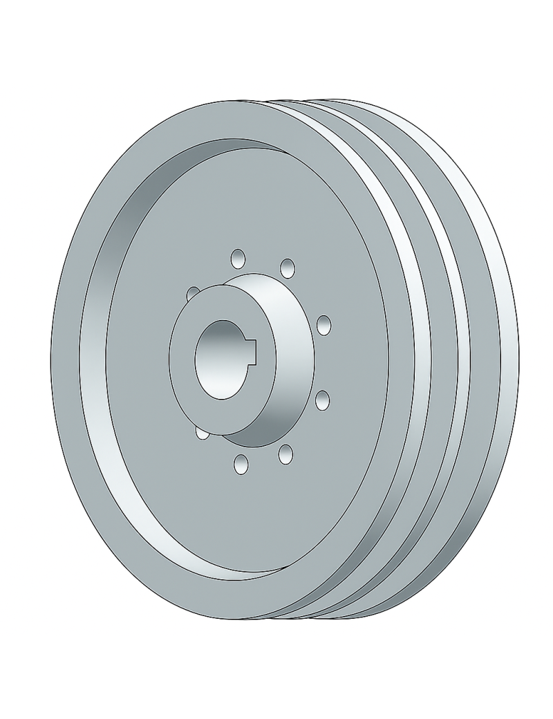 Puleggia 2 gola tipo A diametro 60 mm foro 24 mm per albero motore